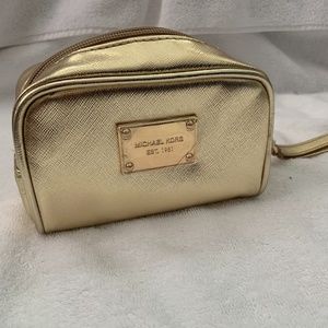Small Mini Gold Makeup Cosmetic Bag